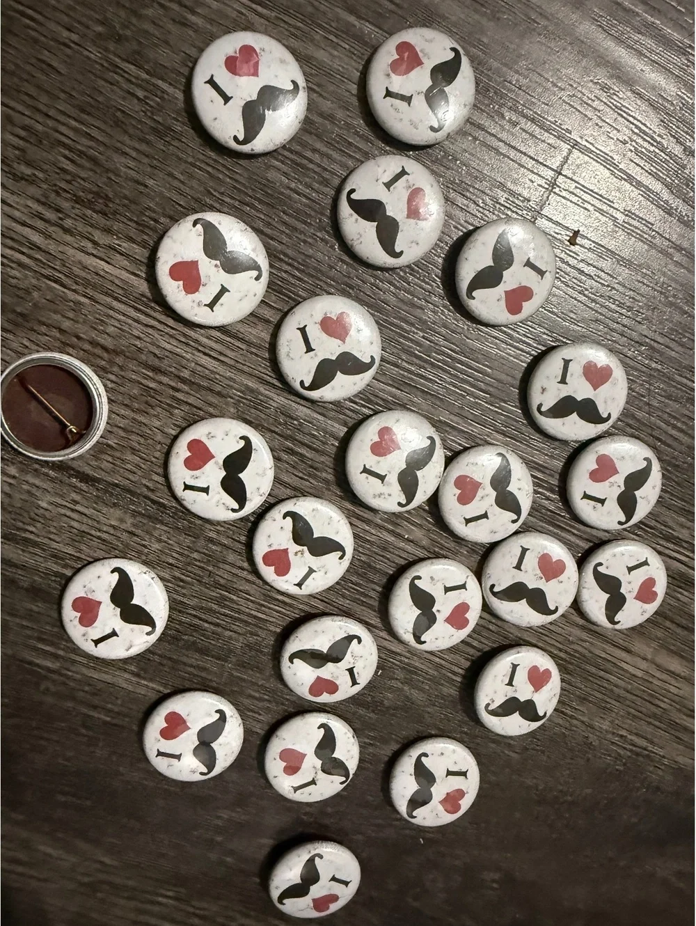 I love mustache pins gag and party food picks lot bundle
